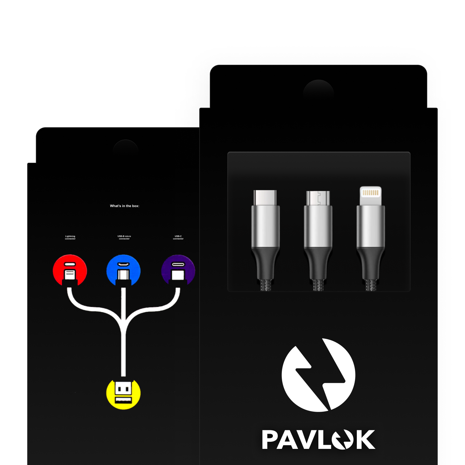 Pavlok Triple Tip Hydra Charging Cable (USB to [Micro USB-B, Lightning, USB-C)